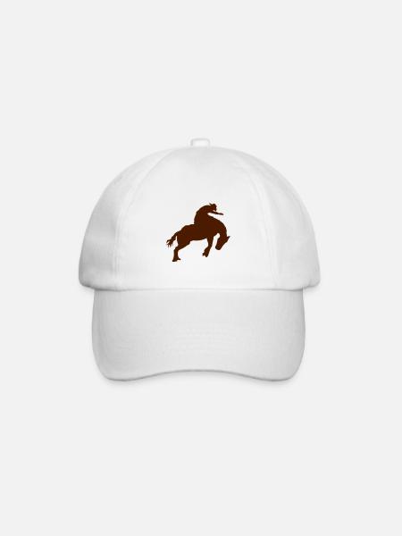 rodeo cowboy horse horse4 - Baseball Cap - white/white
