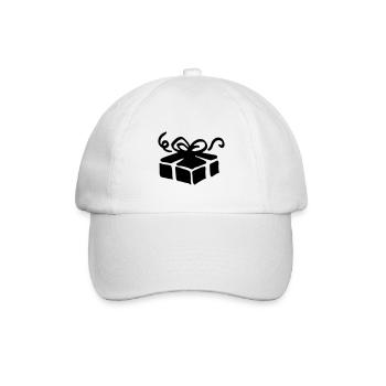 Schachtel Geschenk / gift box - present - Baseballkappe - Weiß/Weiß - Vorne