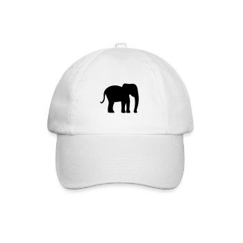 Elefant - Baseballkappe - Weiß/Weiß - Vorne