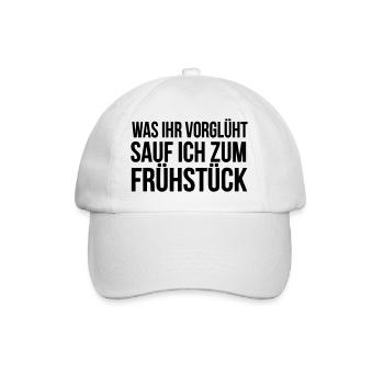 saufen - Baseballkappe - Weiß/Weiß - Vorne