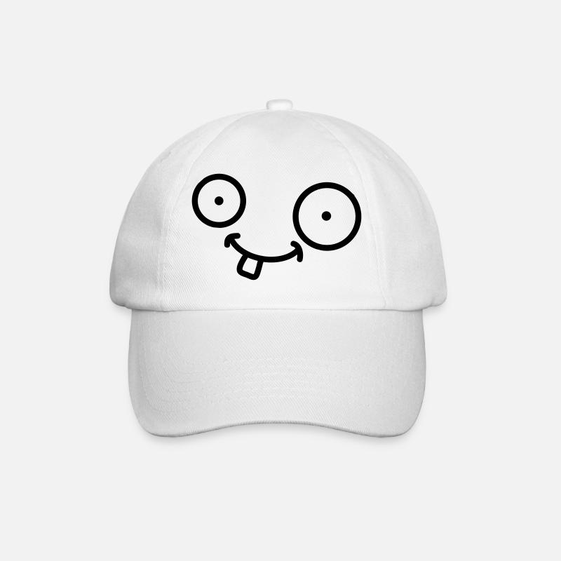 Funny Comic Face - Baseballkappe - Weiß/Weiß
