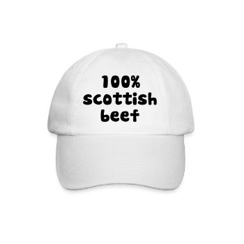 purepish 100 percent scottish beef - Baseball Cap - white/white - Front
