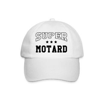 Motard / Moto / Biker / Moto-cross / Motarde - Baseball Cap - white/white - Front
