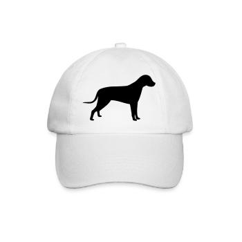 dog silhouette print design - Baseball Cap - white/white - Front