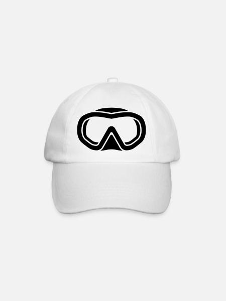 freediving logo - Baseball Cap - white/white