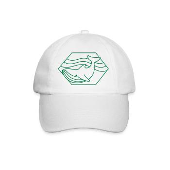 whale waves diamond - Baseball Cap - white/white - Front