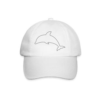 Delfin - Baseballkappe - Weiß/Weiß - Vorne