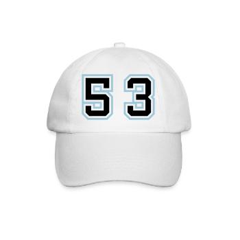 53 Number Symbol - Baseball Cap - white/white - Front
