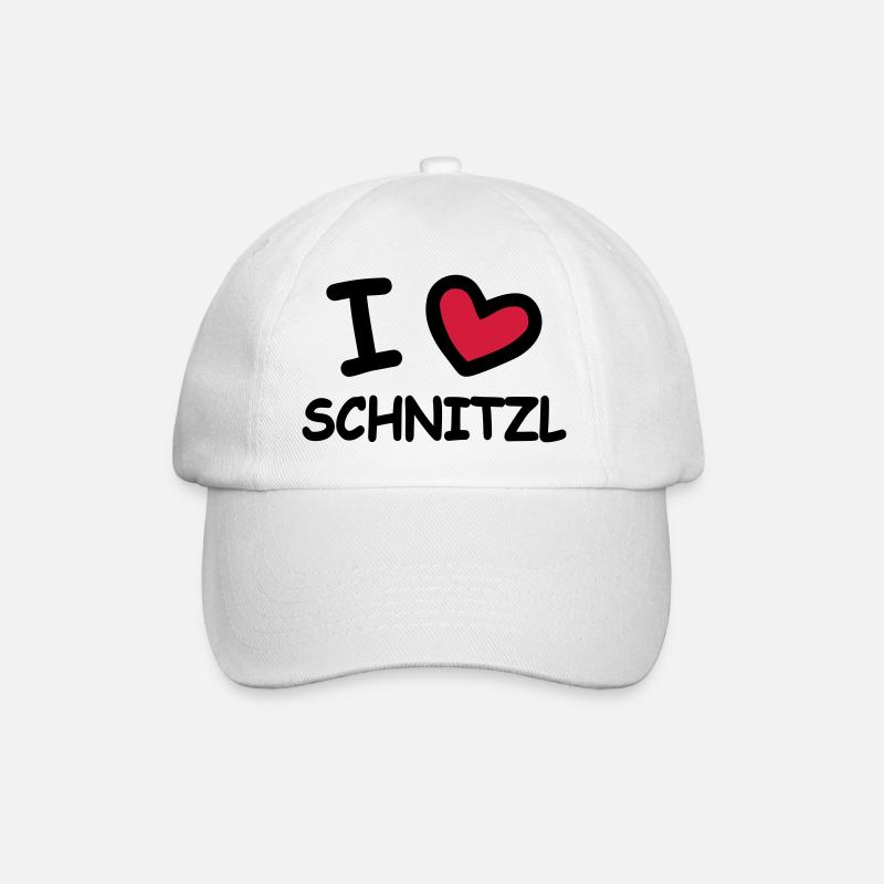 I Love Schnitzl - Baseballkappe - Weiß/Weiß