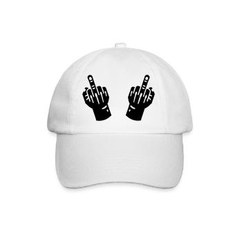mittelfinger hand 2 - Baseballkappe - Weiß/Weiß - Vorne