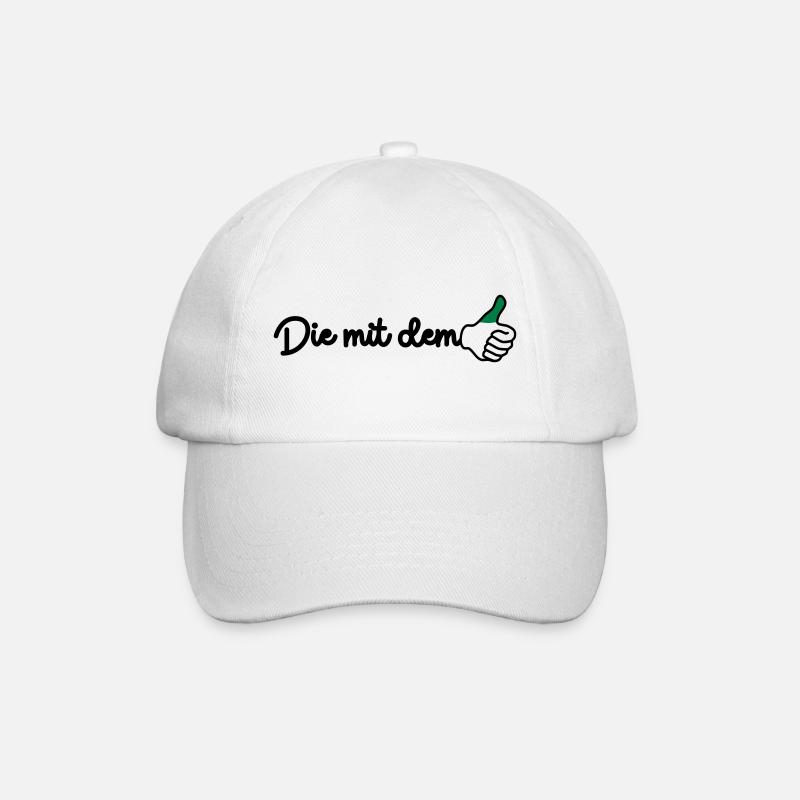 Die mit dem grünen Daumen - Baseballkappe - Weiß/Weiß