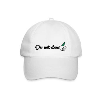 Der mit dem grünen Daumen - Baseballkappe - Weiß/Weiß - Vorne