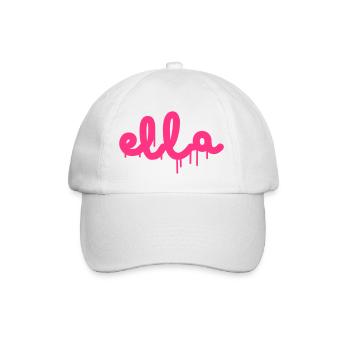 Name Ella - Baseballkappe - Weiß/Weiß - Vorne