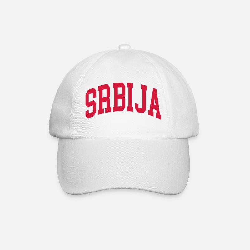 Serbien - Baseballkappe - Weiß/Weiß