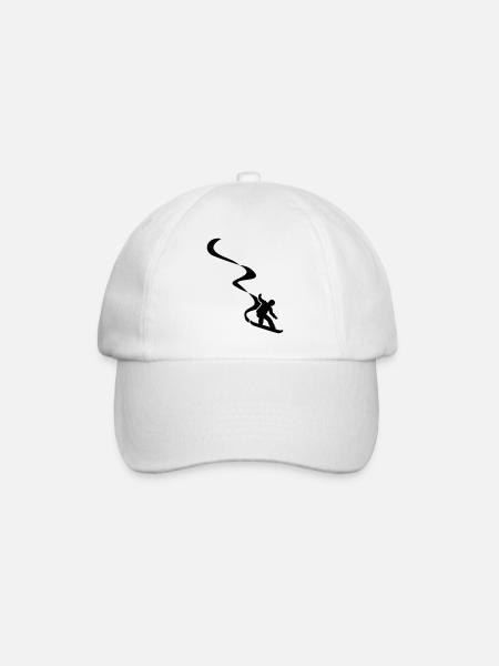 Snowboarder - Baseballkappe - Weiß/Weiß