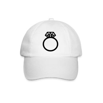 Engagement ring diamond ring wedding ring motif clipart - Baseball Cap - white/white - Front