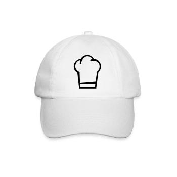koch_muetze_silhouette_f1 - Baseball Cap - white/white - Front