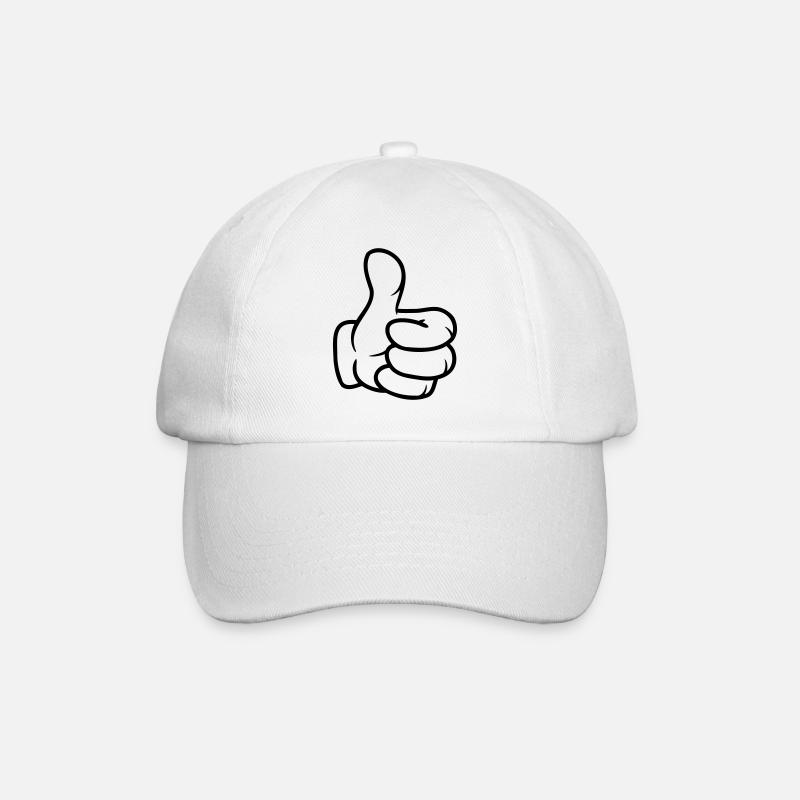 Pouce levé Main comique - Casquette classique - blanc/blanc