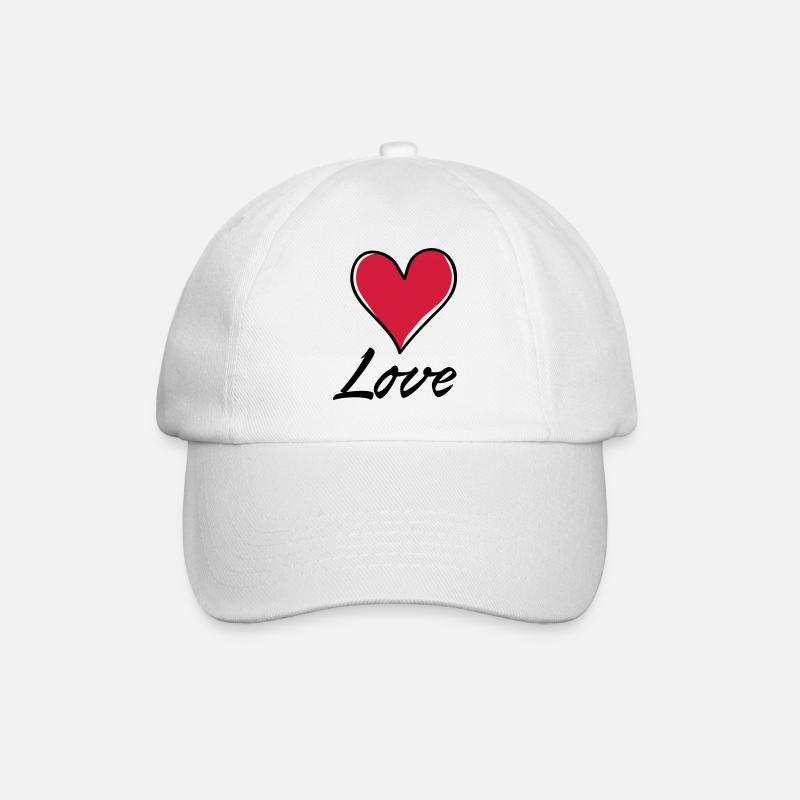 herz love - Baseballkappe - Weiß/Weiß