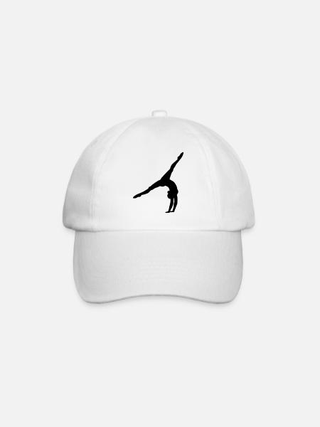 Radschlag Handstand Ballerina Design Geschenk - Baseballkappe - Weiß/Weiß