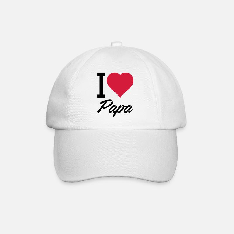 i love papa 01 - Baseballkappe - Weiß/Weiß