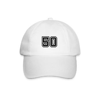 50 number symbol - Baseball Cap - white/white - Front