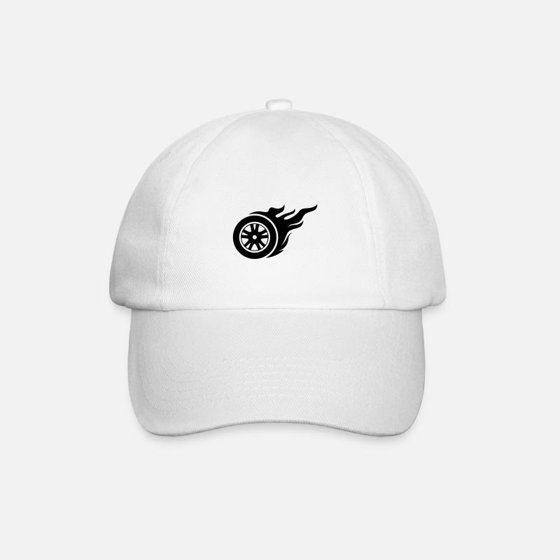Reifen feuer - Baseballkappe - Weiß/Weiß