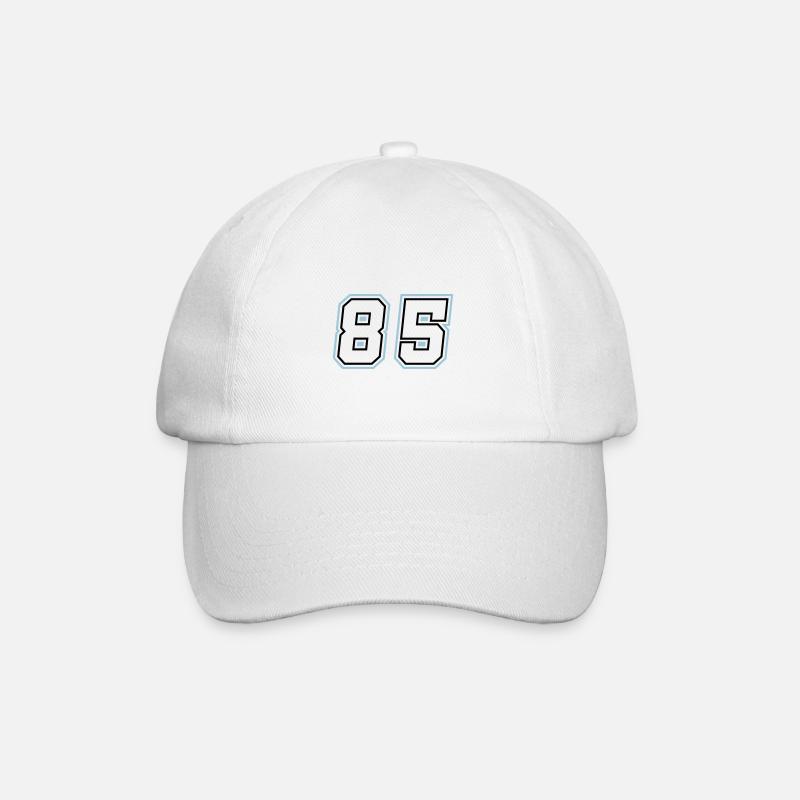85 Zahl Symbol - Baseballkappe - Weiß/Weiß