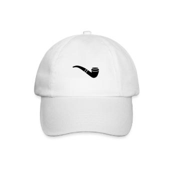 Smoking a pipe - Baseball Cap - white/white - Front