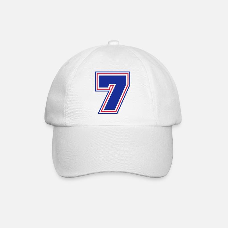 7 Zahl nummer - Baseballkappe - Weiß/Weiß