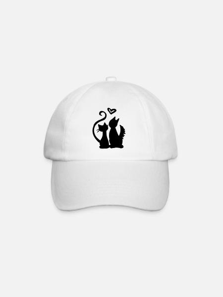 Chats amoureux / chats amoureux - amoureux des chats - Casquette classique - blanc/blanc
