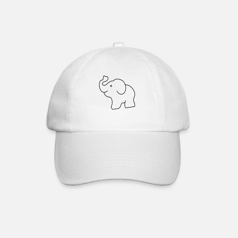 Elefant - Baseballkappe - Weiß/Weiß