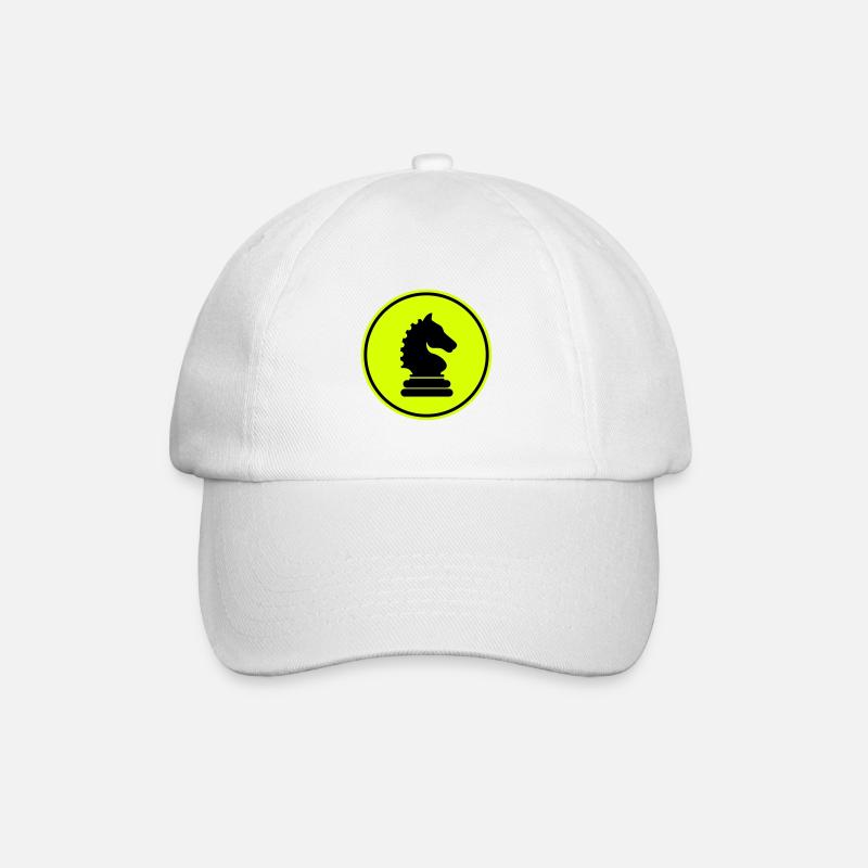 Pferd Schachfigur - Baseballkappe - Weiß/Weiß