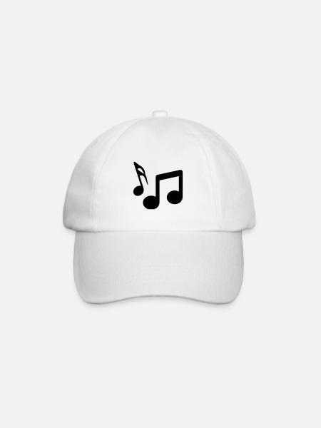 Musiknoten zeichen - Baseballkappe - Weiß/Weiß