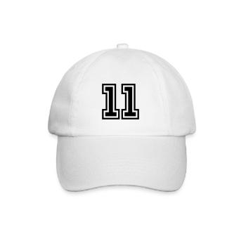 11 Symbole numérique - Casquette classique - blanc/blanc - Devant