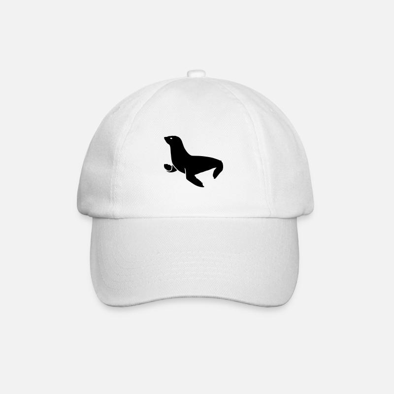 seehund tier - Baseballkappe - Weiß/Weiß