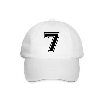 Varsity Number 7 - Baseball Cap - white/white - Front