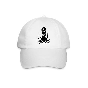 anchor with oktopus - Baseball Cap - white/white - Front