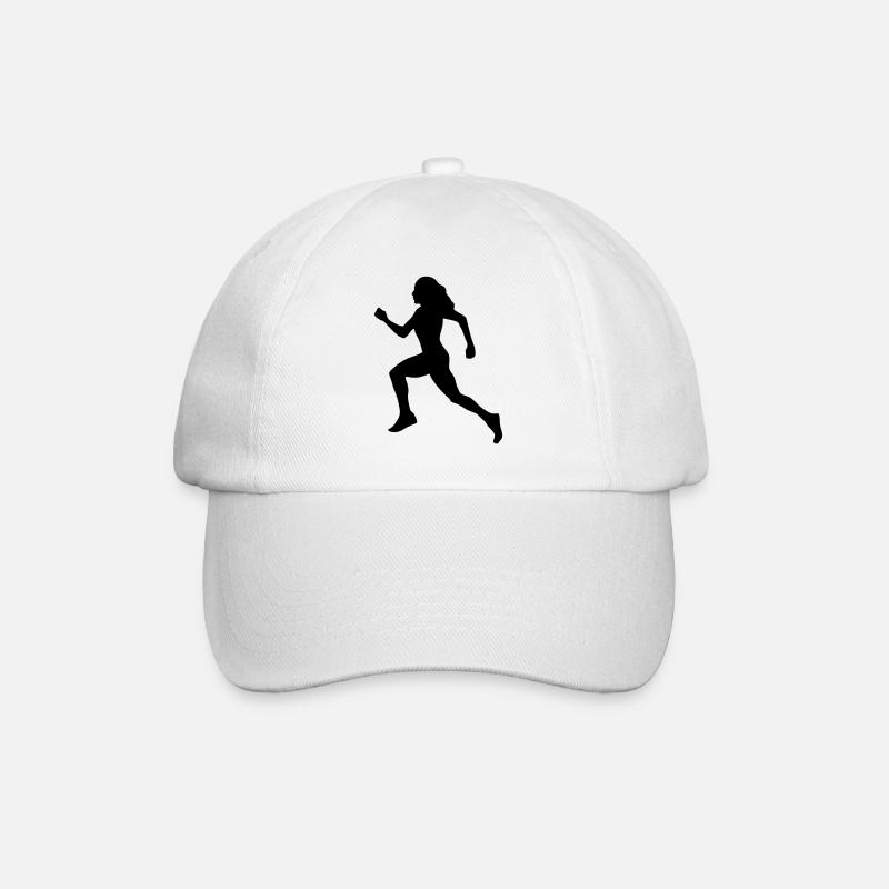 Läuferin, laufen - Baseballkappe - Weiß/Weiß