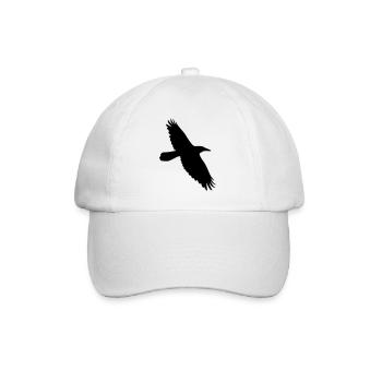 Krähe Rabe Corvus Vogel im Flug - Baseballkappe - Weiß/Weiß - Vorne