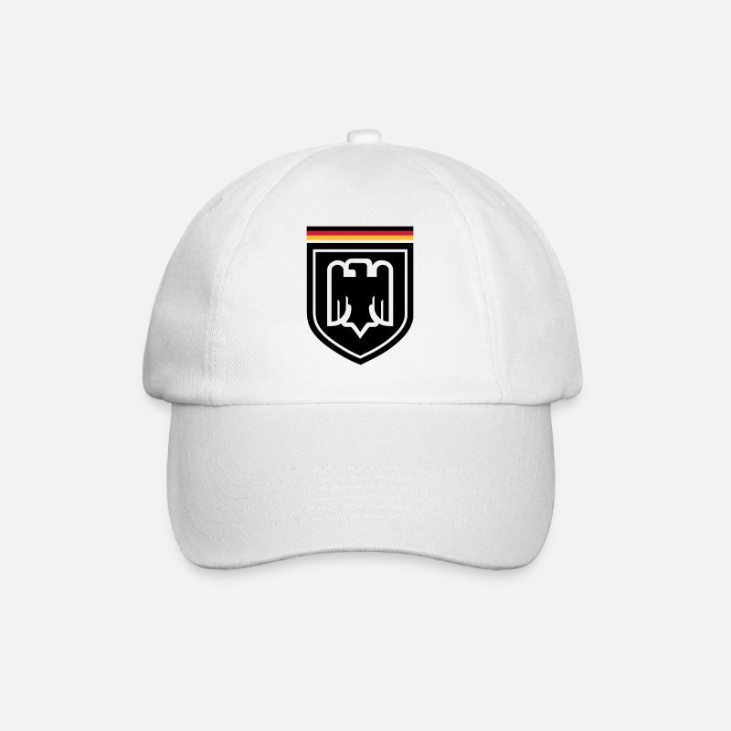 Deutschland Adler Abzeichen 01 - Baseballkappe - Weiß/Weiß