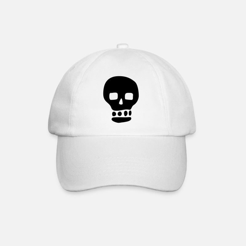 Schädel / Pirat / Hacker - Baseballkappe - Weiß/Weiß