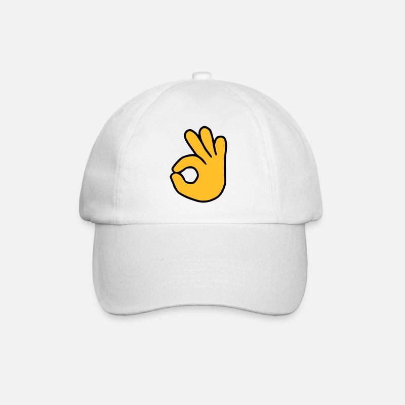 Emoji Ok Couleur de l’esquisse - Casquette classique - blanc/blanc