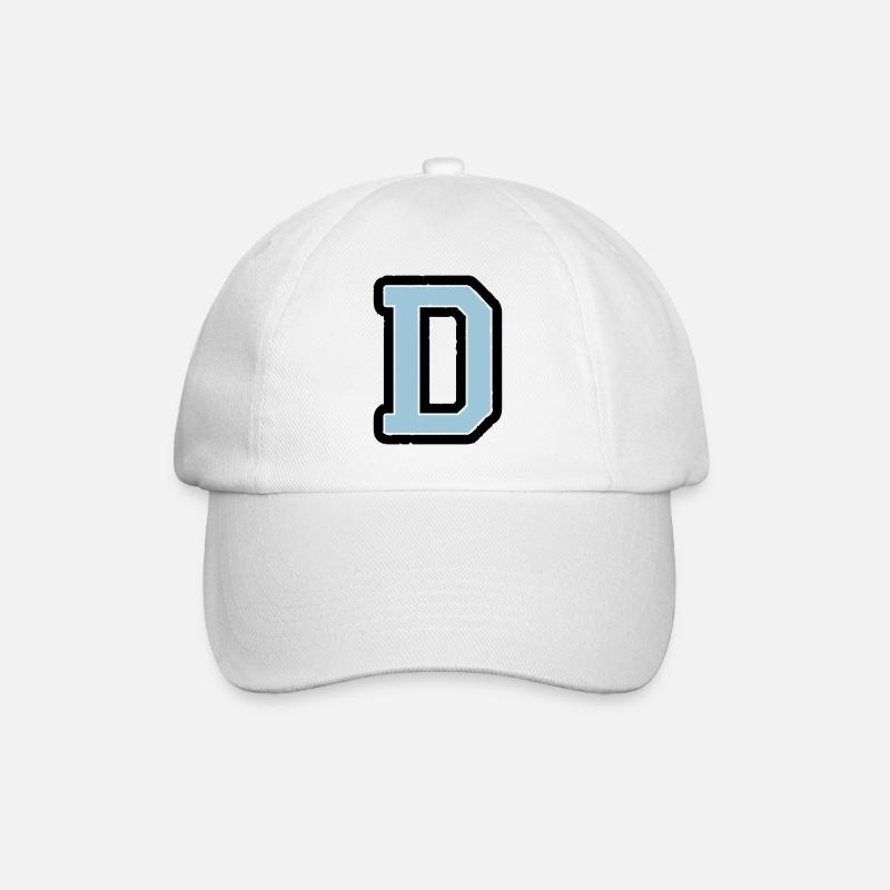 D Buchstabe - Baseballkappe - Weiß/Weiß