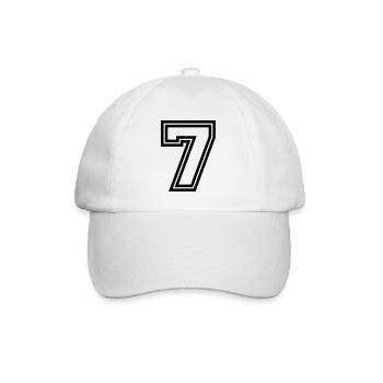 7 Symbole numérique - Casquette classique - blanc/blanc - Devant