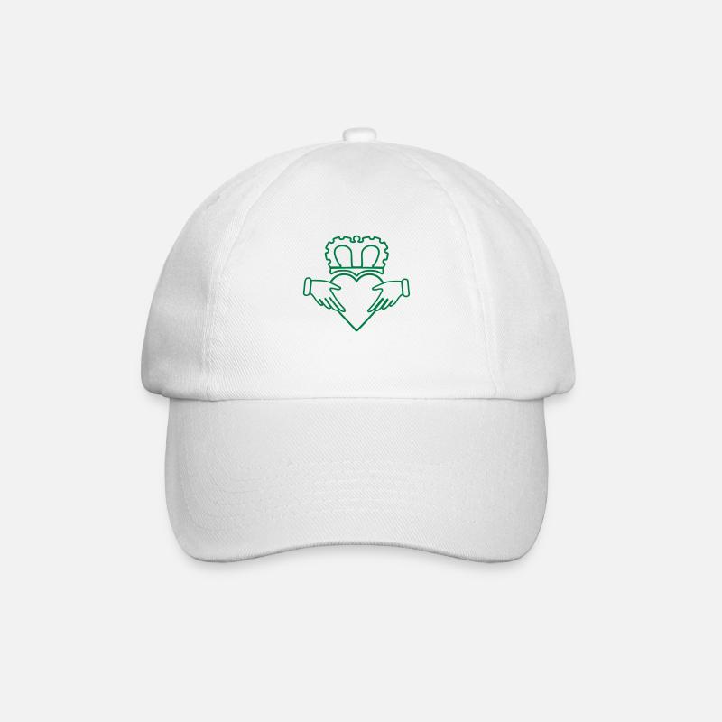 Claddagh Verlobungsring Liebe Freundschaft - Baseballkappe - Weiß/Weiß