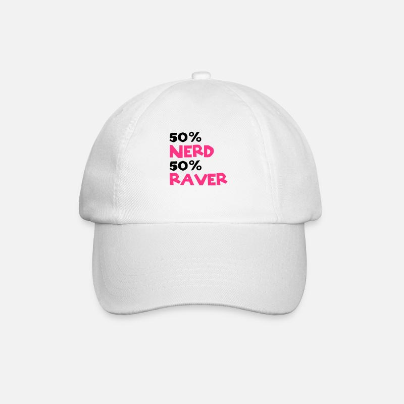 Nerd Raver - Baseballkappe - Weiß/Weiß