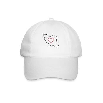 Iran Persia Love Heart - Baseball Cap - white/white - Front