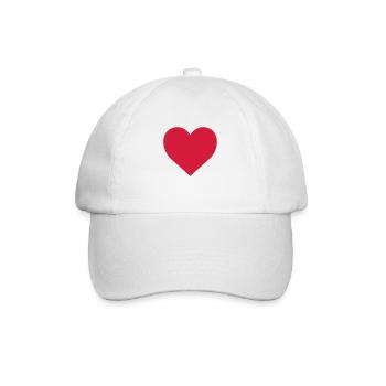 Love Herzen - Baseballkappe - Weiß/Weiß - Vorne