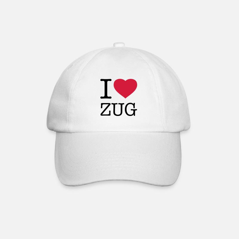 I LOVE ZUG - Baseballkappe - Weiß/Weiß
